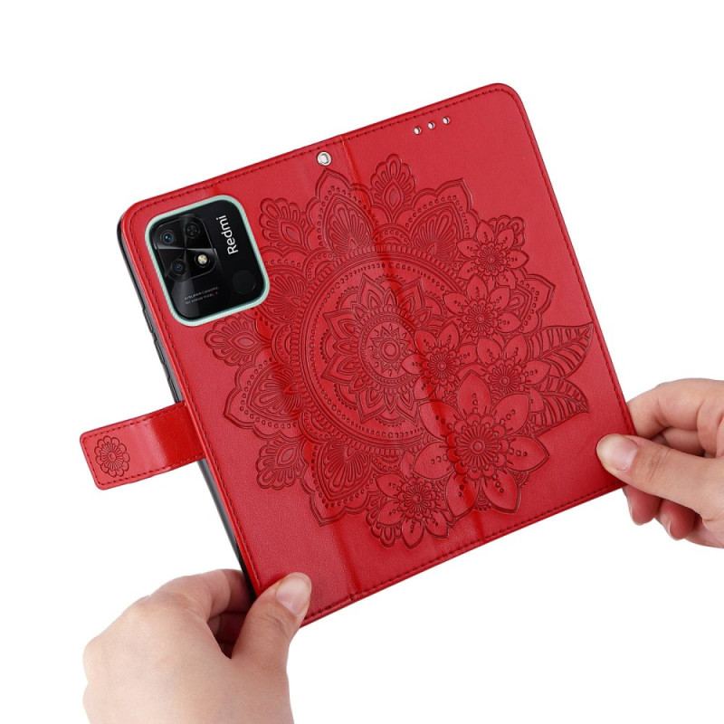 Flip Cover Xiaomi Redmi 10C Med Snor Strappy Mandala