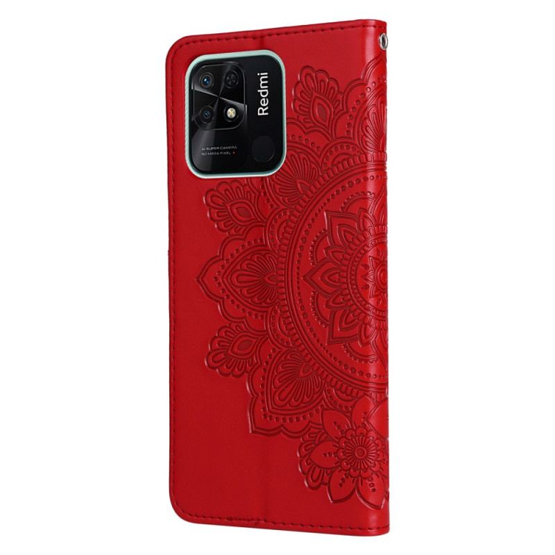 Flip Cover Xiaomi Redmi 10C Med Snor Strappy Mandala