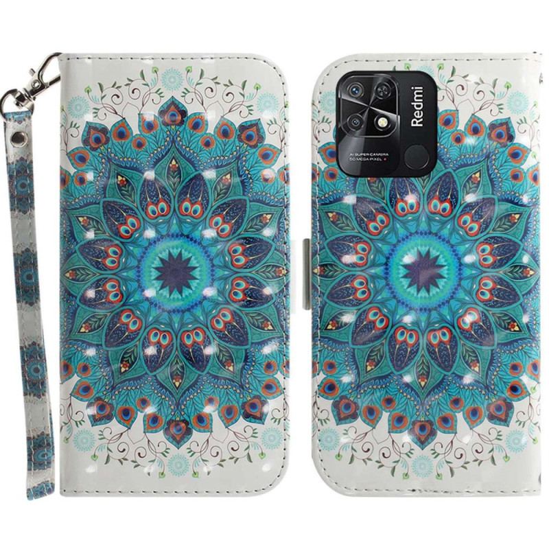 Flip Cover Xiaomi Redmi 10C Med Snor Strappy Mandala