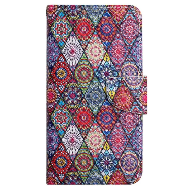 Flip Cover Xiaomi Redmi 10C Med Snor Strappy Patchwork