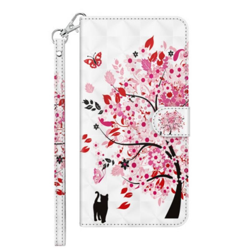 Flip Cover Xiaomi Redmi 10C Med Snor Strappy Rose Tree