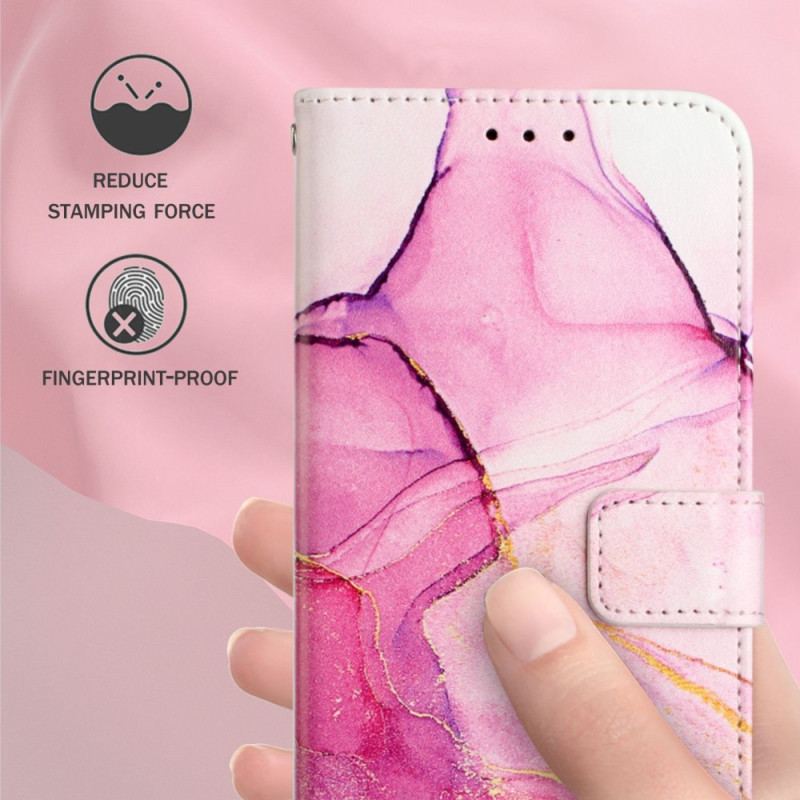 Flip Cover Xiaomi Redmi 10C Med Snor Strip Marmor