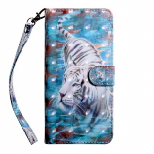 Flip Cover Xiaomi Redmi 10C Med Snor Thong Tiger