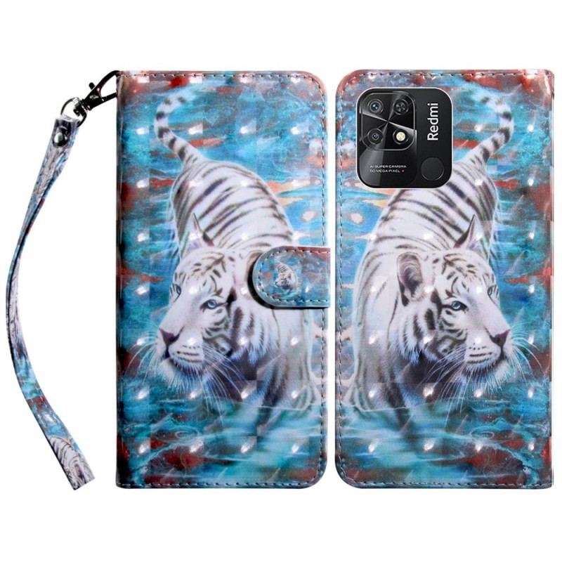 Flip Cover Xiaomi Redmi 10C Med Snor Thong Tiger