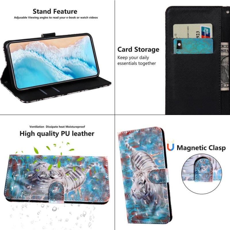 Flip Cover Xiaomi Redmi 10C Med Snor Thong Tiger