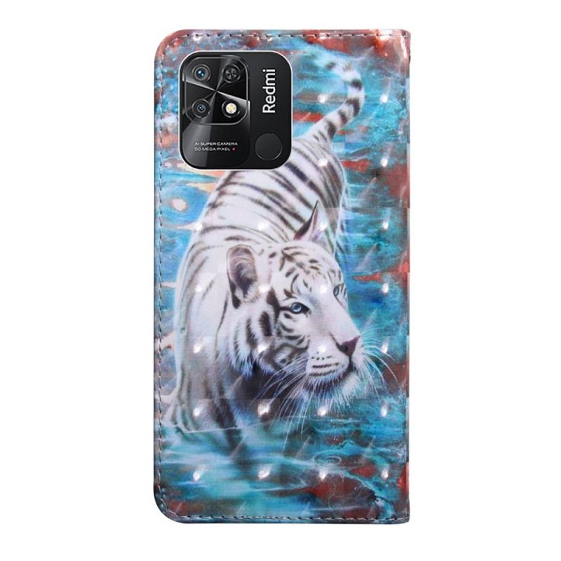 Flip Cover Xiaomi Redmi 10C Med Snor Thong Tiger