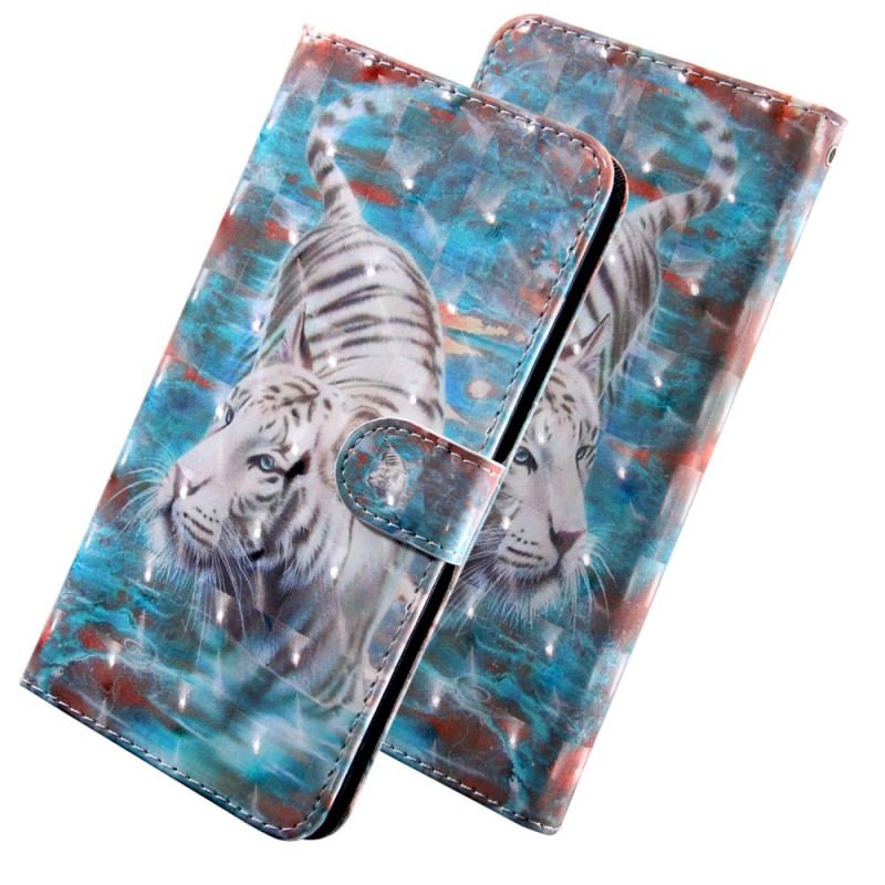 Flip Cover Xiaomi Redmi 10C Med Snor Thong Tiger
