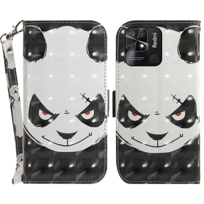 Flip Cover Xiaomi Redmi 10C Med Snor Vred Panda Med Snor