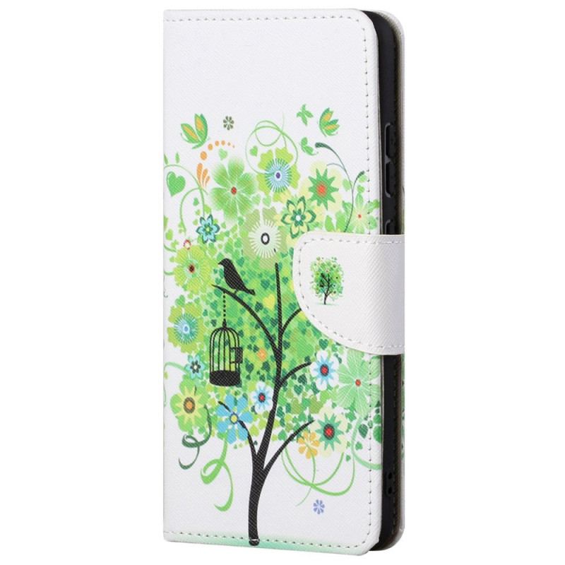 Flip Cover Xiaomi Redmi 10C Træ Med Grønne Blade