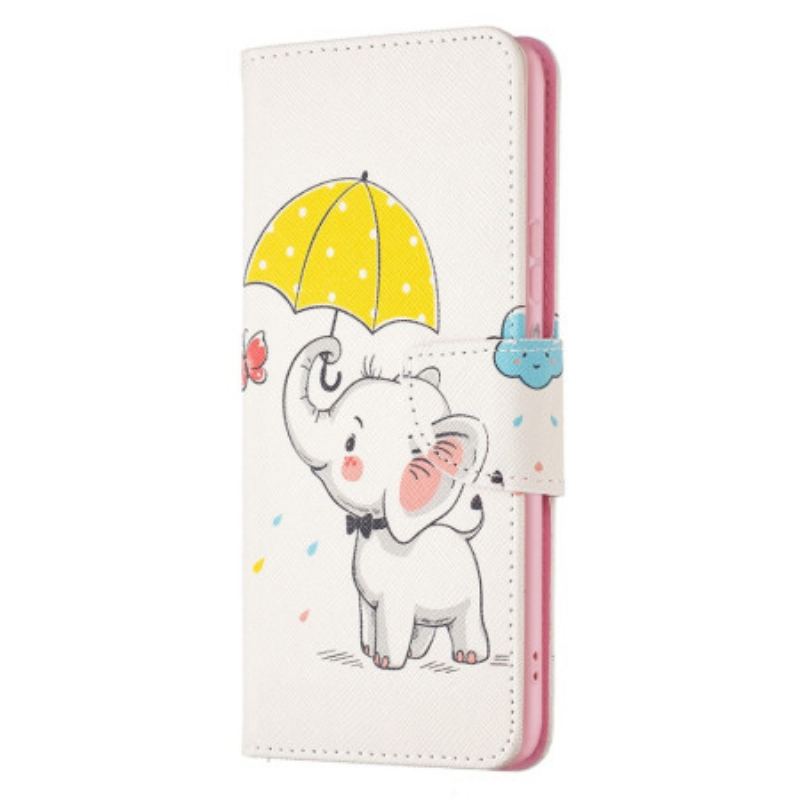 Læder Cover Xiaomi Redmi 10C Elefant Paraply