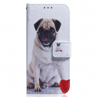 Læder Cover Xiaomi Redmi 10C Mops Hund