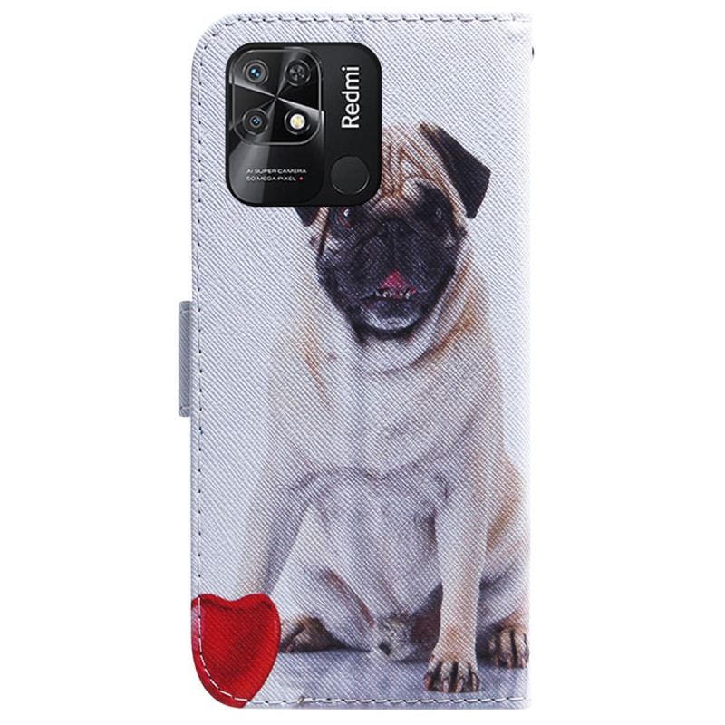 Læder Cover Xiaomi Redmi 10C Mops Hund