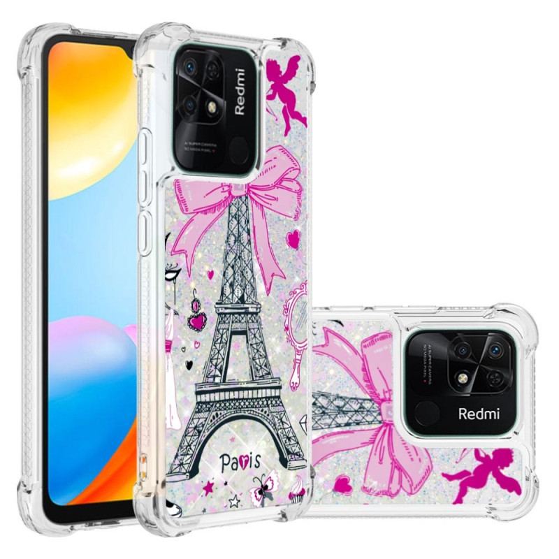 Mobilcover Xiaomi Redmi 10C Eiffeltårnets Pailletter