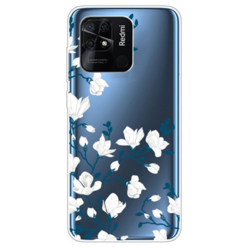 Mobilcover Xiaomi Redmi 10C Sømløse Hvide Blomster