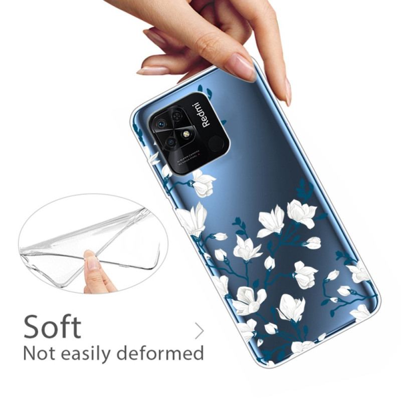 Mobilcover Xiaomi Redmi 10C Sømløse Hvide Blomster