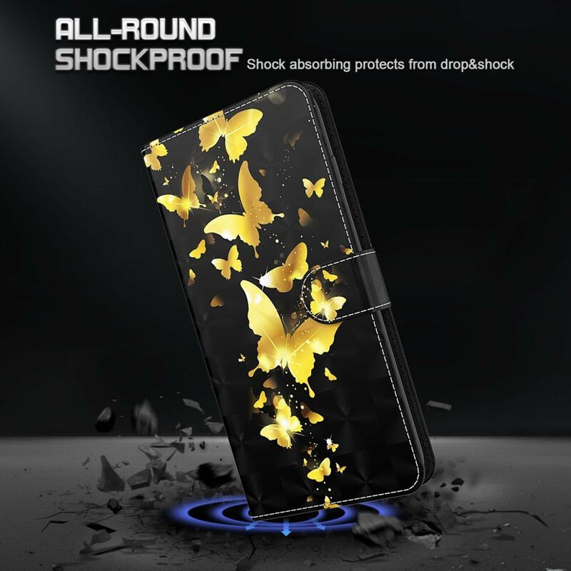 Flip Cover Xiaomi Redmi 9T Gule Sommerfugle