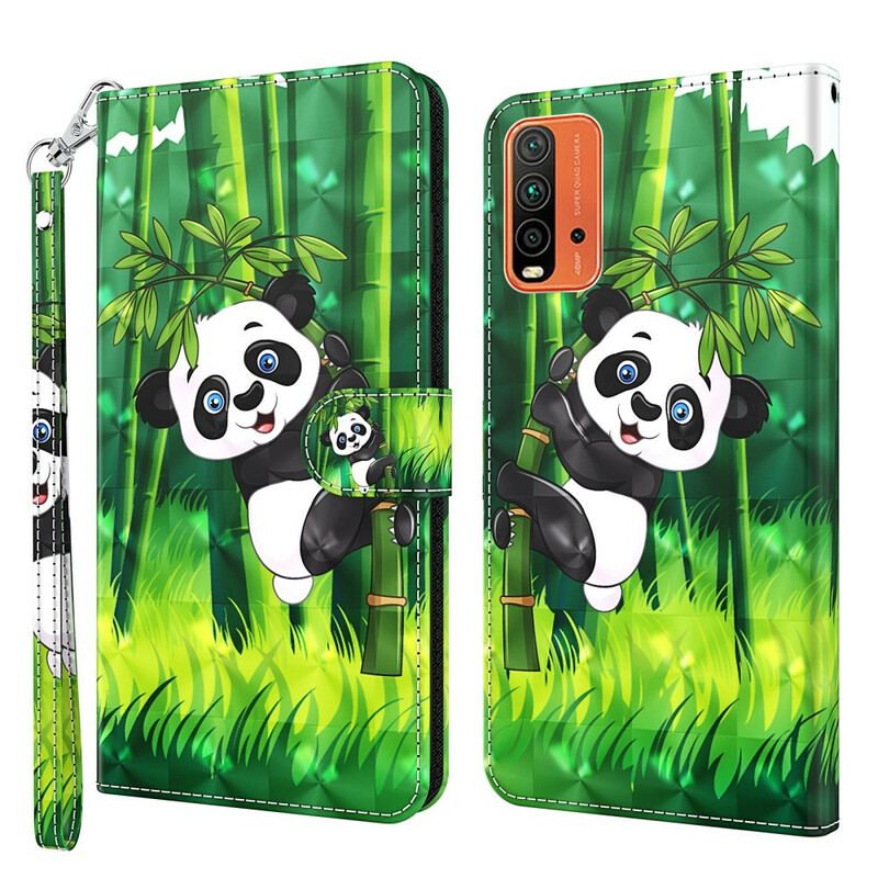 Flip Cover Xiaomi Redmi 9T Panda Og Bambus