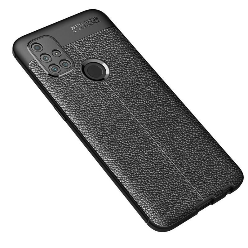 Cover OnePlus Nord N10 Dobbelt Linje Litchi Læder Effekt