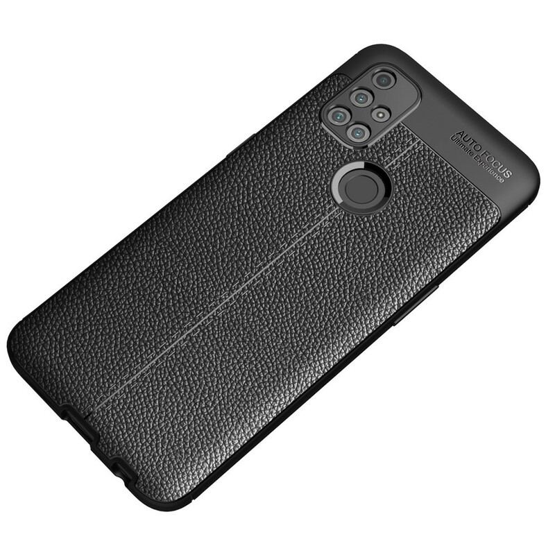 Cover OnePlus Nord N10 Dobbelt Linje Litchi Læder Effekt