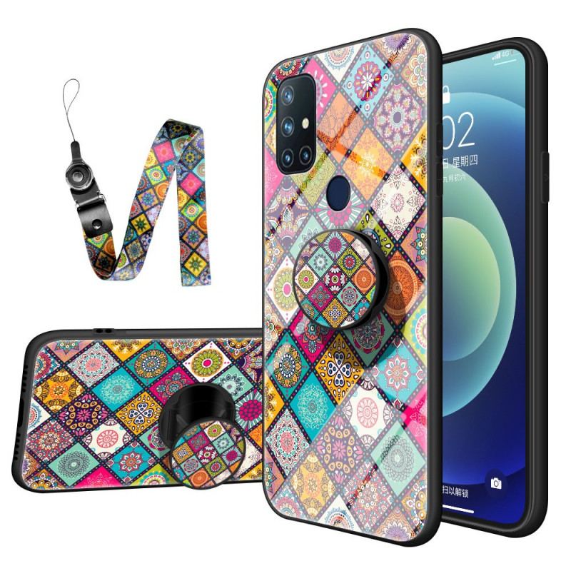 Cover OnePlus Nord N10 Patchwork Magnetisk Holder