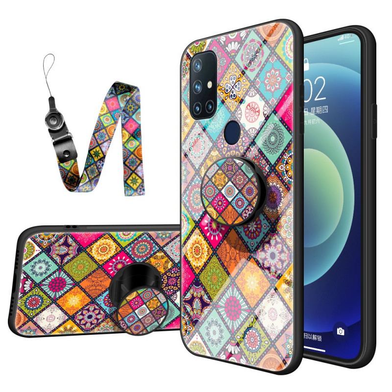 Cover OnePlus Nord N10 Patchwork Magnetisk Holder