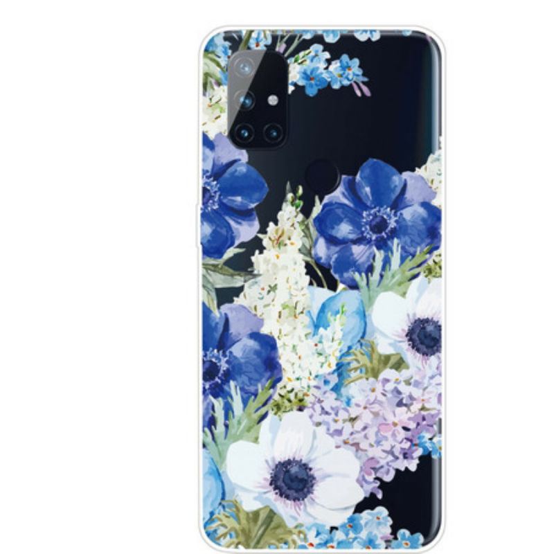 Cover OnePlus Nord N10 Sømløs Akvarel Blå Blomster