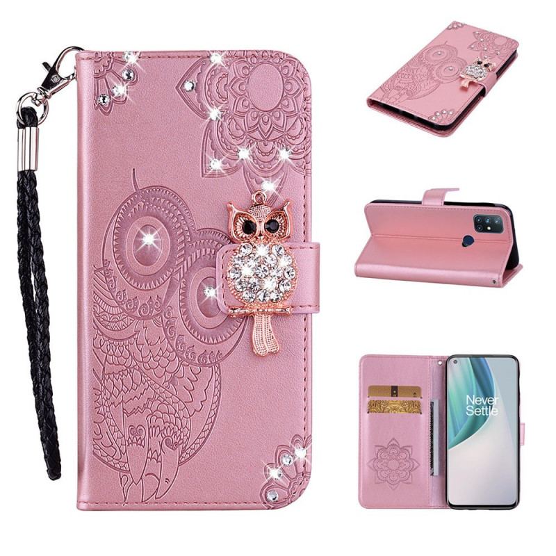 Flip Cover OnePlus Nord N10 Ugle Mandala Og Charm