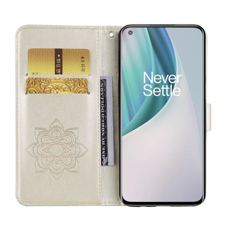 Læder Cover OnePlus Nord N10 Ugle Mandala Og Charm