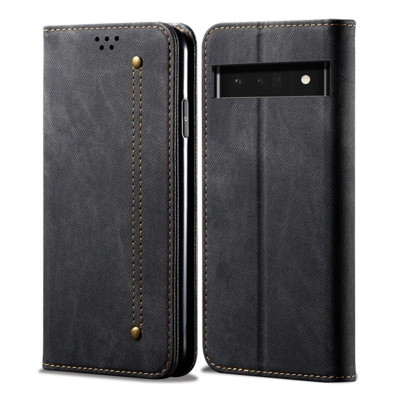 Cover Google Pixel 6A Flip Cover Denim Stof