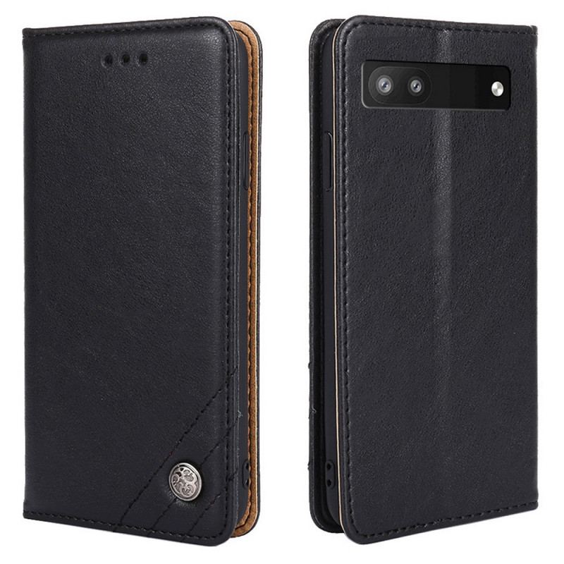 Cover Google Pixel 6A Flip Cover Stil Lædernitte