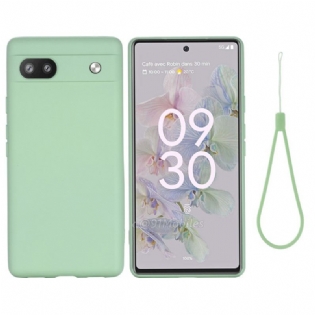 Cover Google Pixel 6A Med Snor Strappy Flydende Silikone