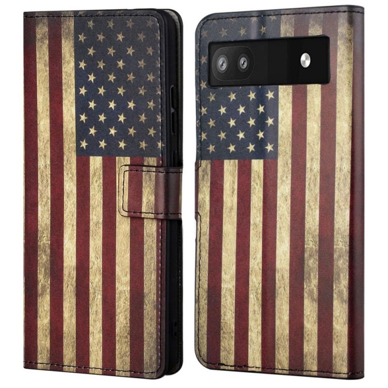 Flip Cover Google Pixel 6A Amerikansk Flag