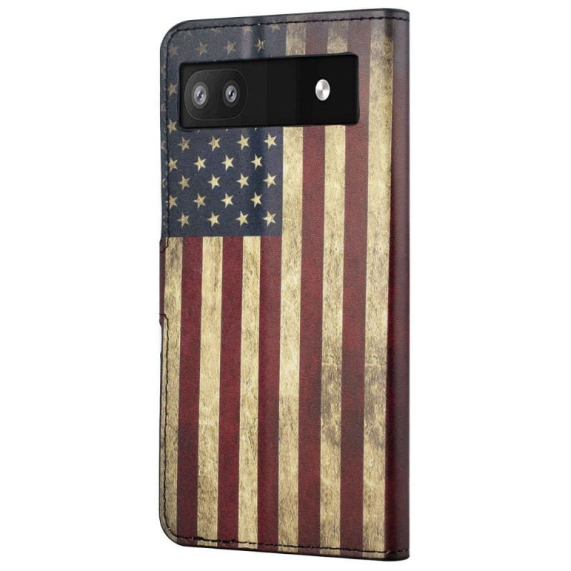 Flip Cover Google Pixel 6A Amerikansk Flag