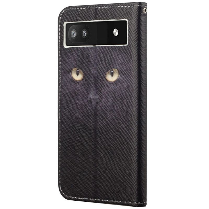 Flip Cover Google Pixel 6A Med Snor Strappy Cat Eyes