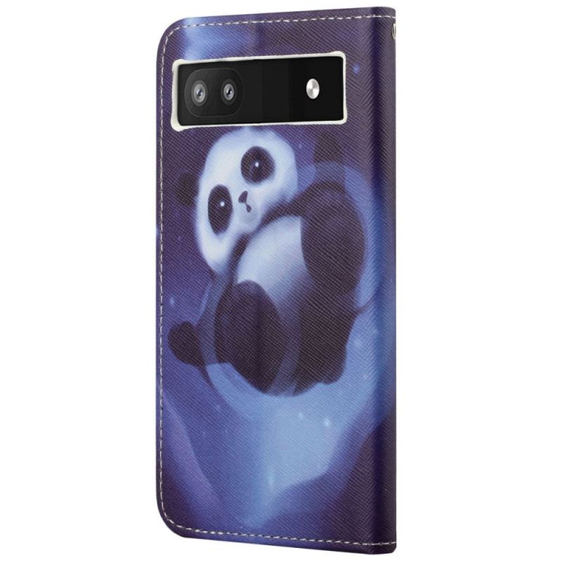 Flip Cover Google Pixel 6A Med Snor Strappy Space Panda