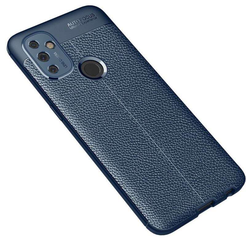 Cover OnePlus Nord N100 Dobbelt Linje Litchi Læder Effekt