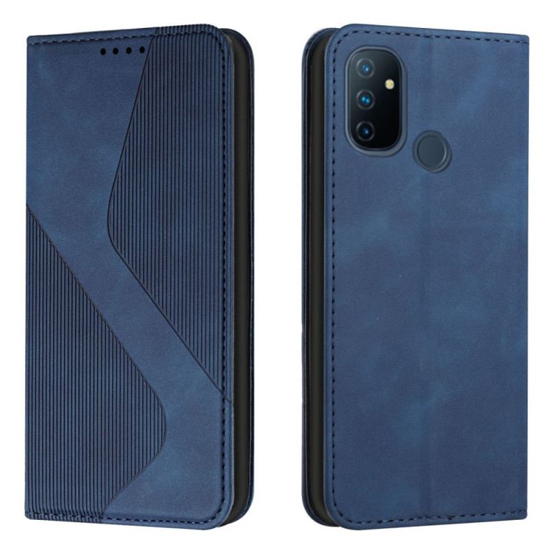 Cover OnePlus Nord N100 Flip Cover Læderstil S-design