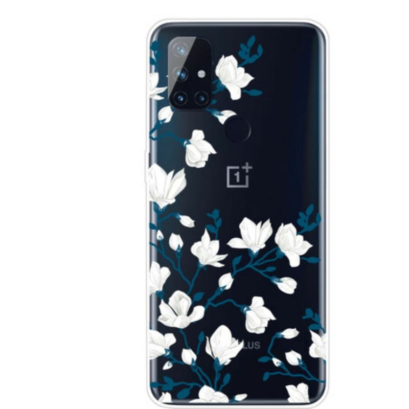 Cover OnePlus Nord N100 Hvide Blomster