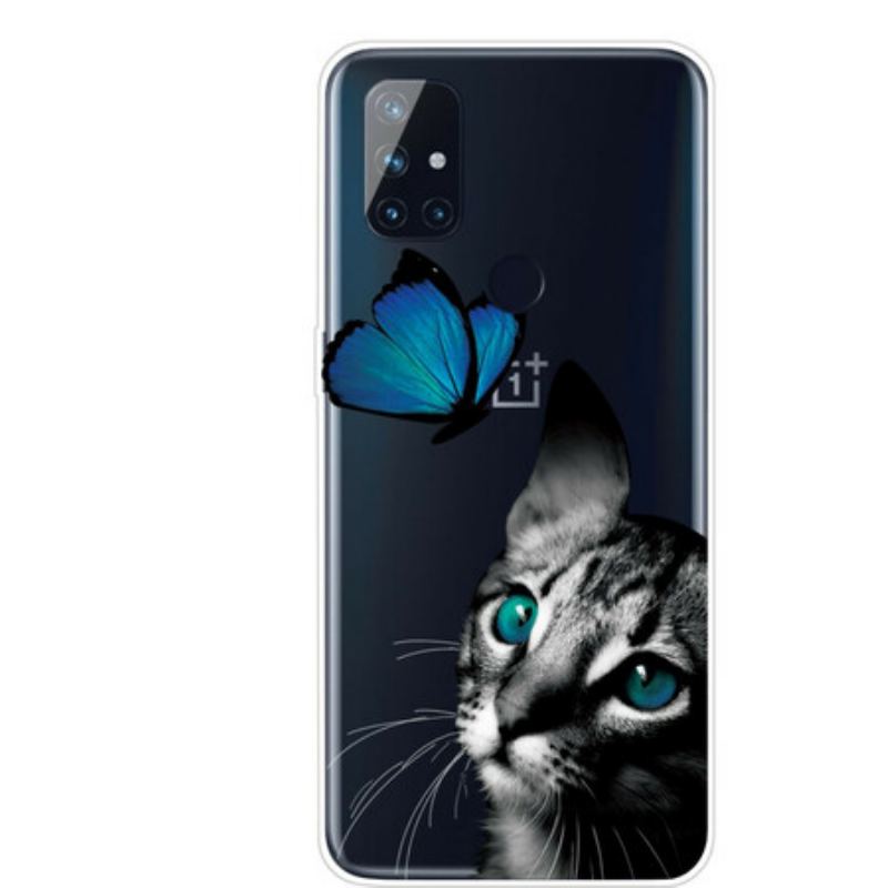 Cover OnePlus Nord N100 Kat Og Sommerfugl