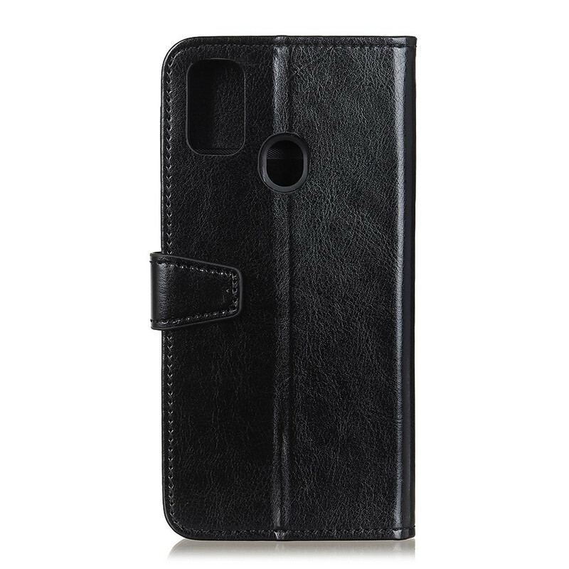 Flip Cover OnePlus Nord N100 Enkel Skinnende Lædereffekt