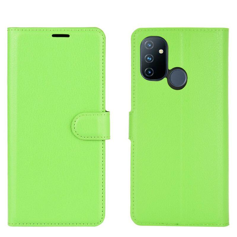 Flip Cover OnePlus Nord N100 Klassisk Litchi-effekt