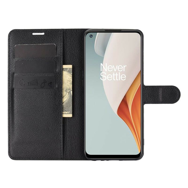 Flip Cover OnePlus Nord N100 Klassisk Litchi-effekt