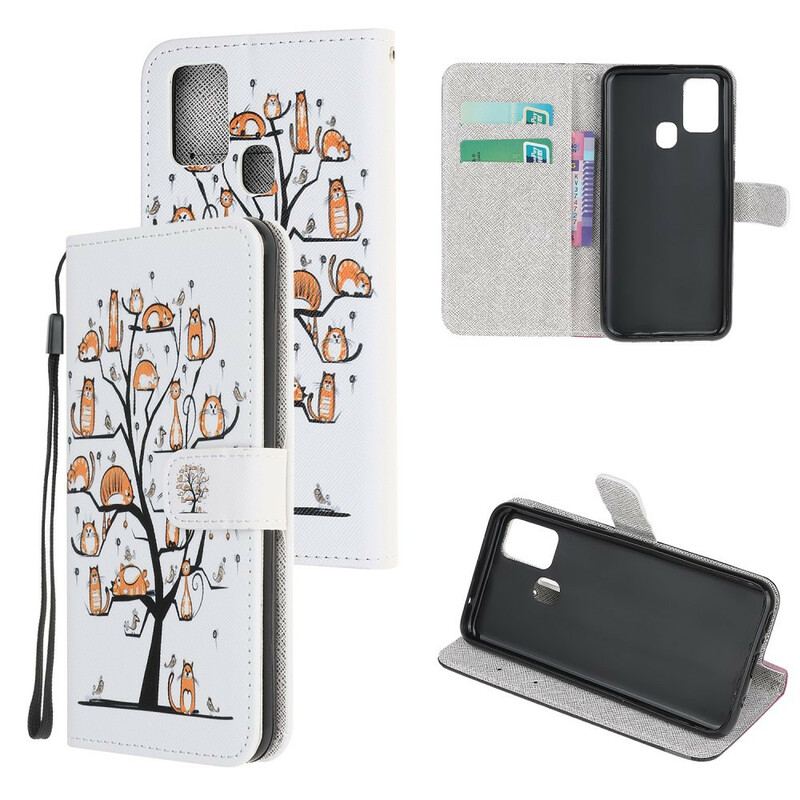 Flip Cover OnePlus Nord N100 Med Snor Funky Cats Med Rem