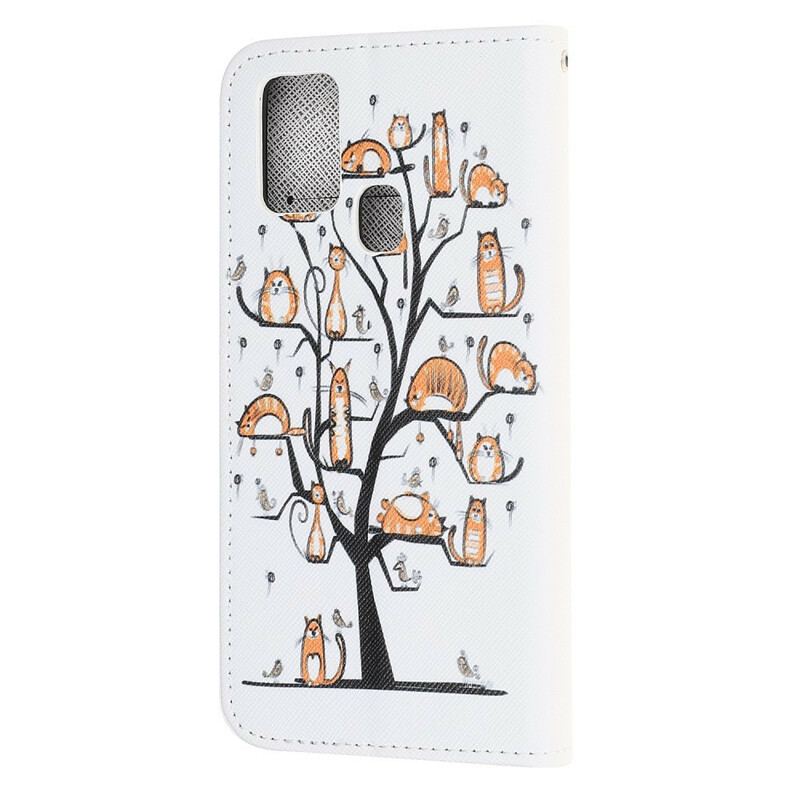 Flip Cover OnePlus Nord N100 Med Snor Funky Cats Med Rem