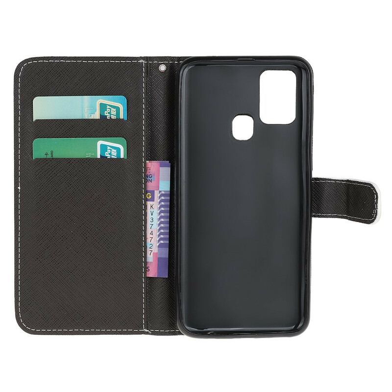 Flip Cover OnePlus Nord N100 Med Snor Panda Space Med Snor