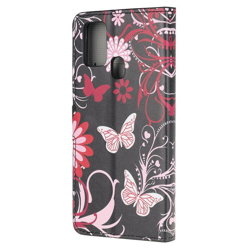 Flip Cover OnePlus Nord N100 Sommerfugle Og Blomster