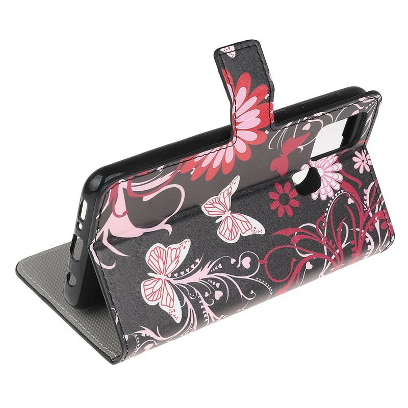 Flip Cover OnePlus Nord N100 Sommerfugle Og Blomster