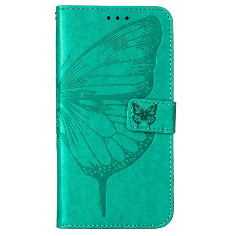 Læder Cover OnePlus Nord N100 Med Snor Strappy Butterfly Design