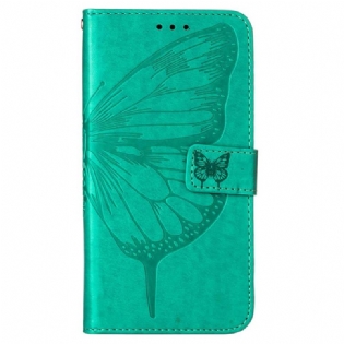 Læder Cover OnePlus Nord N100 Med Snor Strappy Butterfly Design