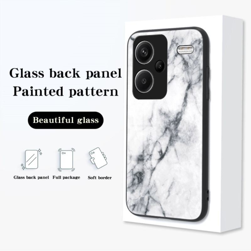 Cover Xiaomi Redmi Note 13 Pro Plus 5g Telefon Etui Rød Marmor Hærdet Glas